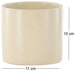 Cache pot en grès Sane 11x10 cm (Beige)