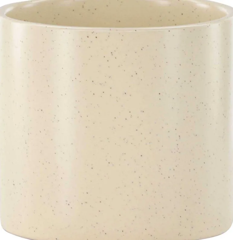 Cache pot en grès Sane 11x10 cm (Beige)