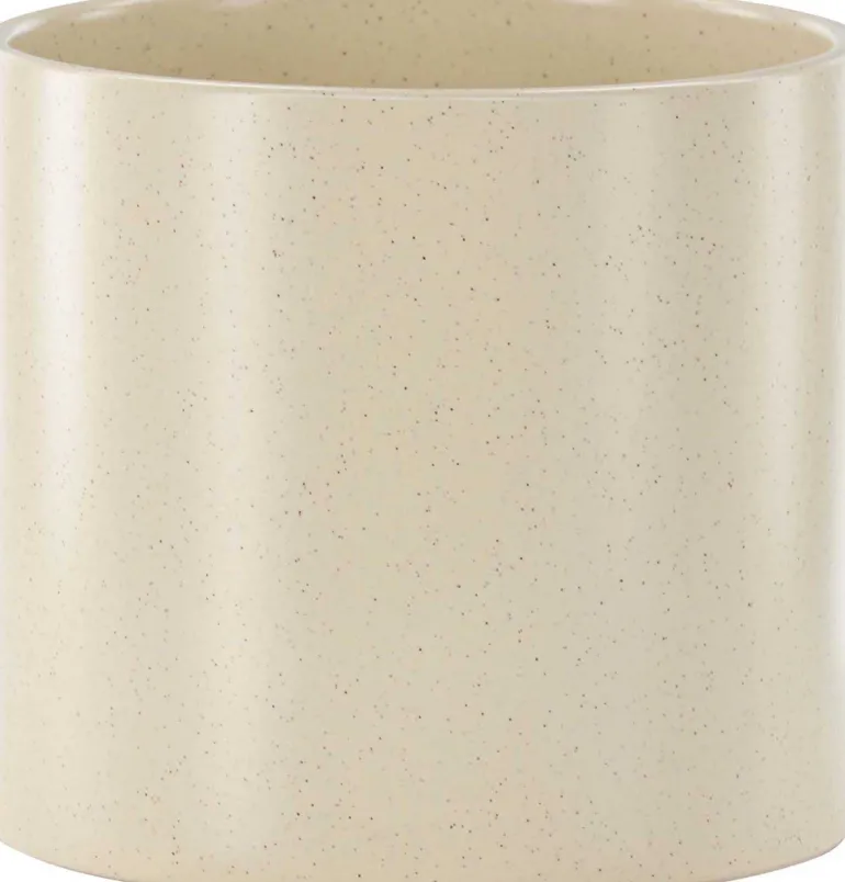 Cache pot en grès Sane 18x17cm (Beige)