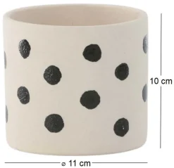 Cache pot en grès Sane 11x10 cm (Blanc et noir)