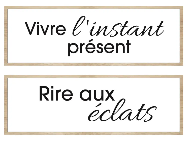 Cadre décoratif slogan 20 x 60 cm (Lot de 2)