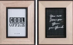 Cadre photo en bois Happy working (Lot de 2)