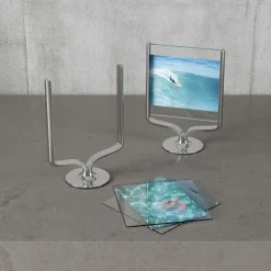 Cadre photo rotatif en aluminium Wishbone (Chrome)
