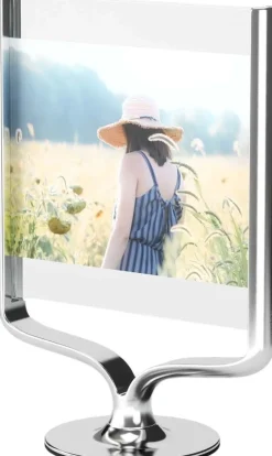 Cadre photo rotatif en aluminium Wishbone (Chrome)