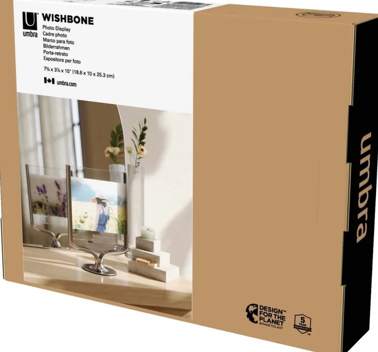 Cadre photo rotatif en aluminium Wishbone (Chrome)