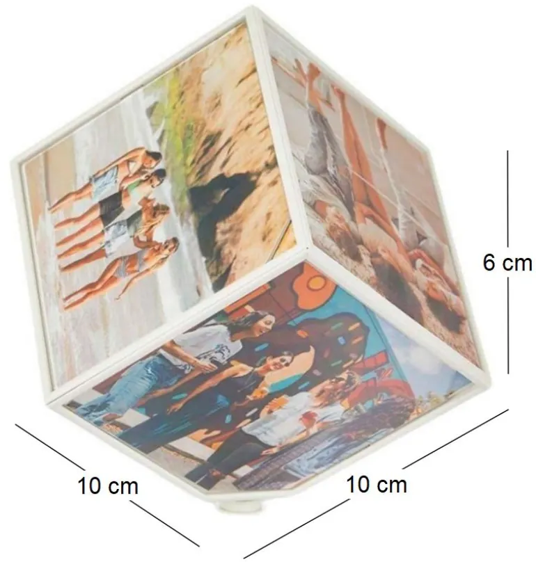 Cadre photo rotatif 6 faces Kube (10 x 10 cm)