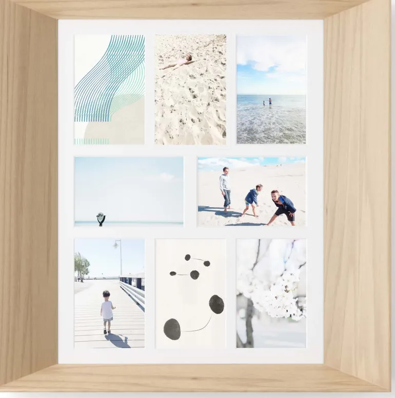 Cadre photos mural 8 photos 10 x 15 cm Lookout (Bois naturel)