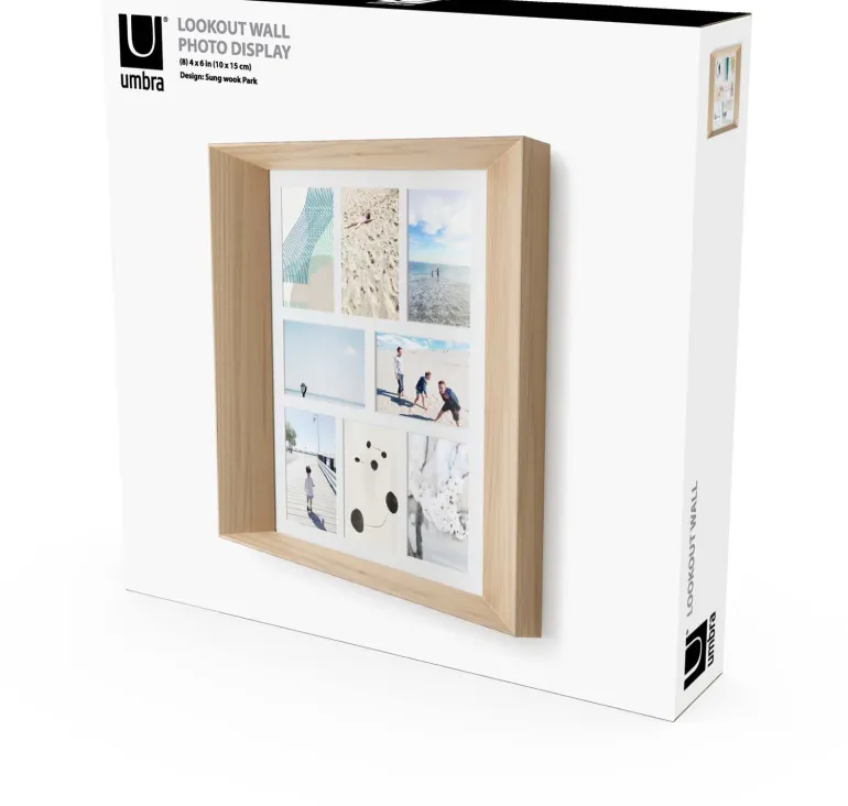 Cadre photos mural 8 photos 10 x 15 cm Lookout (Bois naturel)