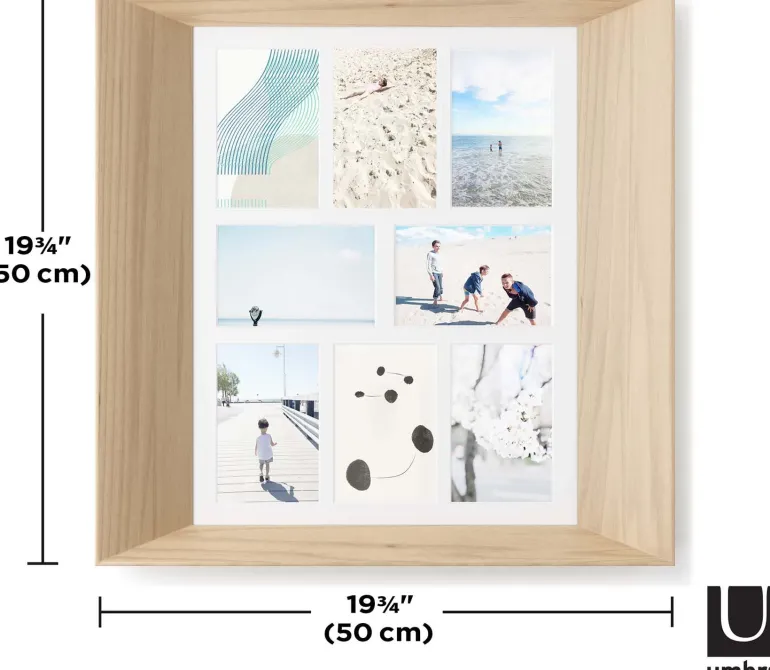 Cadre photos mural 8 photos 10 x 15 cm Lookout (Bois naturel)