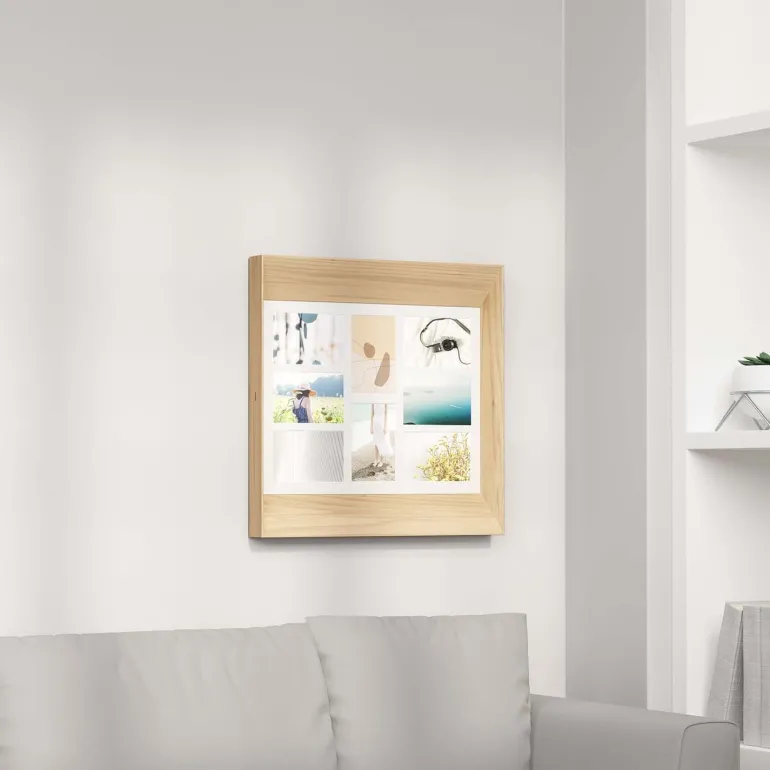 Cadre photos mural 8 photos 10 x 15 cm Lookout (Bois naturel)