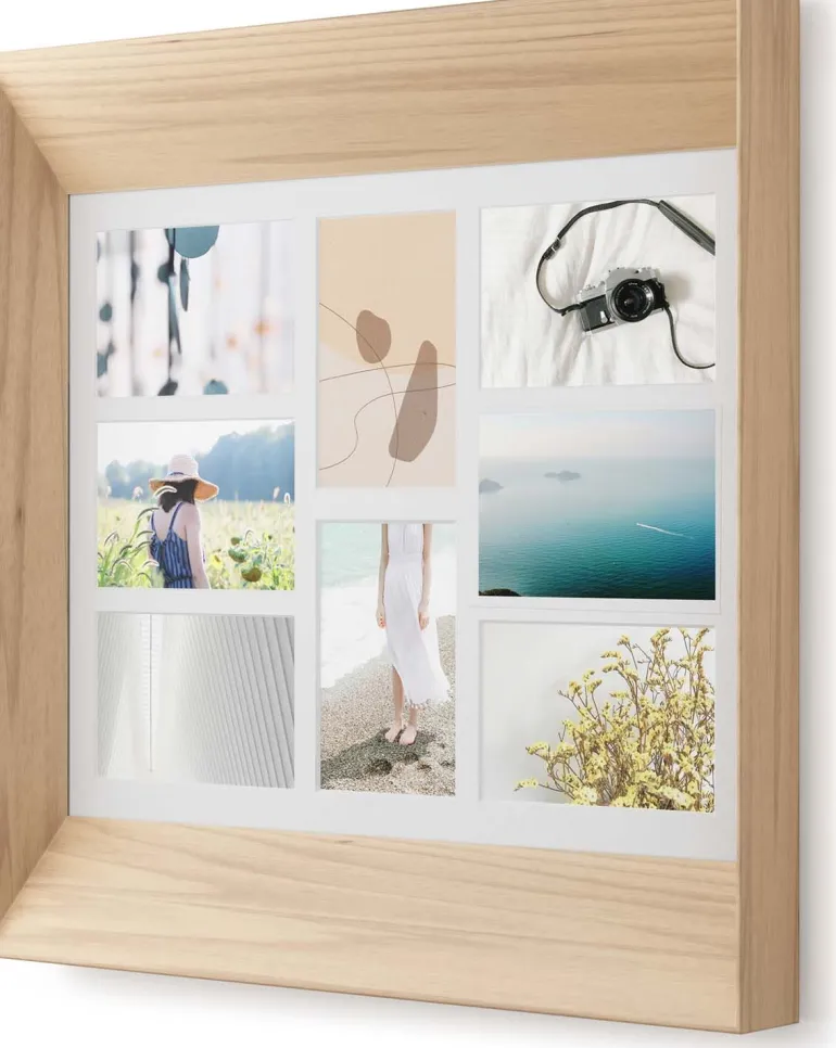 Cadre photos mural 8 photos 10 x 15 cm Lookout (Bois naturel)