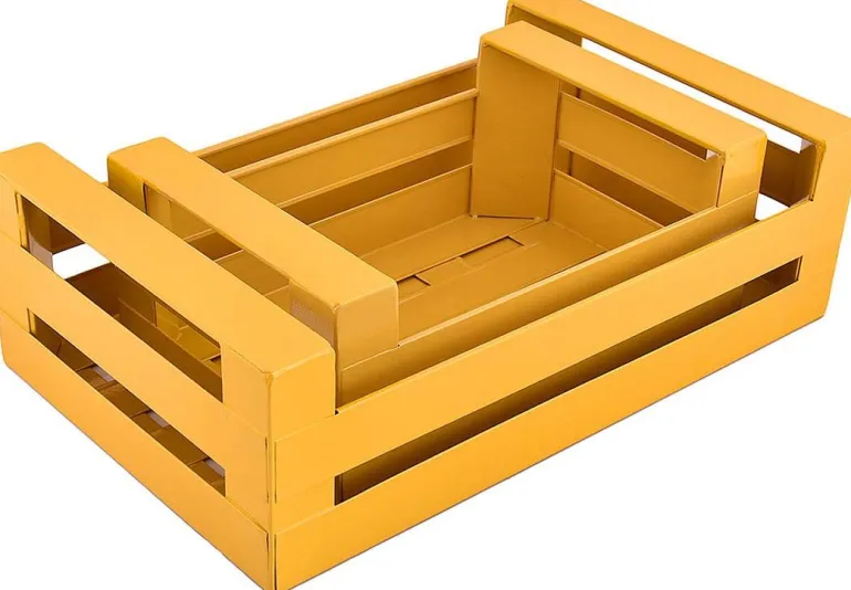 Cagette en métal coloré (Lot de 2) (Moutarde)
