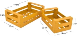 Cagette en métal coloré (Lot de 2) (Moutarde)