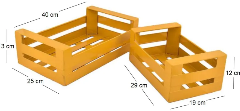 Cagette en métal coloré (Lot de 2) (Moutarde)