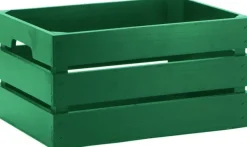 Caisse de rangement en pin grand modèle 46 x 31 x 25 cm (Vert)