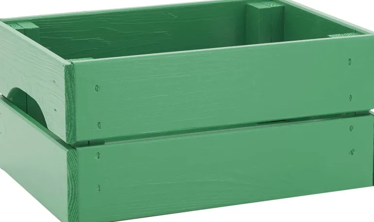 Caisse de rangement en pin petit modèle 31 x 23 x 15 cm (Vert menthe)