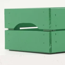Caisse de rangement en pin petit modèle 31 x 23 x 15 cm (Vert menthe)