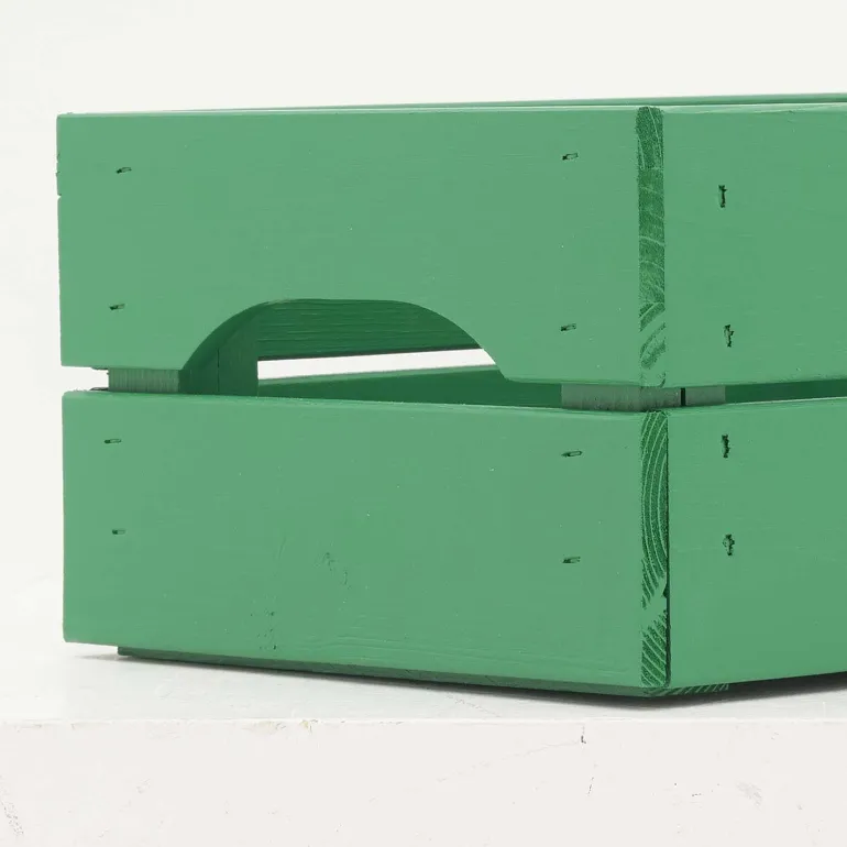 Caisse de rangement en pin petit modèle 31 x 23 x 15 cm (Vert menthe)