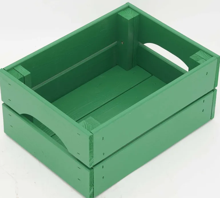 Caisse de rangement en pin petit modèle 31 x 23 x 15 cm (Vert menthe)