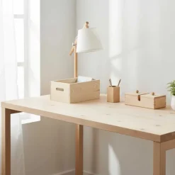 Caisse en bois brut de rangement (30 x 20 x 6 cm)