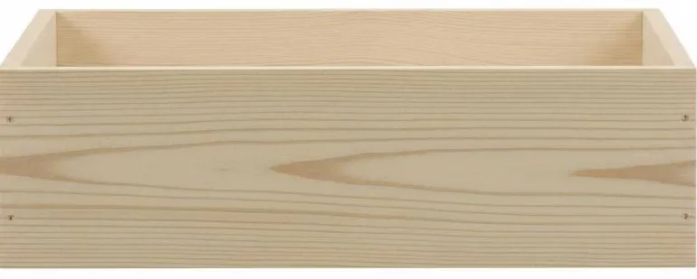 Caisse en bois brut de rangement (40 x 30 x 8 cm)