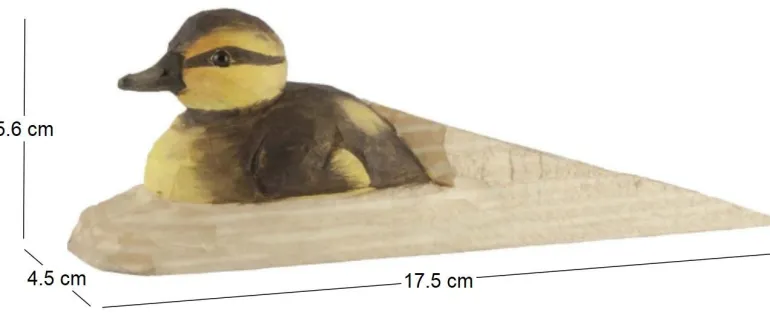 Cale-porte en bois sculpté à la main Animal (Caneton)