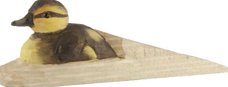 Cale-porte en bois sculpté à la main Animal (Caneton)