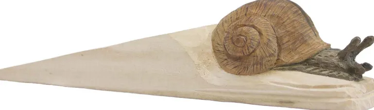 Cale-porte en bois sculpté à la main Animal (Escargot de Bourgogne)