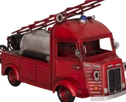 Camion de pompier décoratif en métal