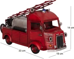Camion de pompier décoratif en métal