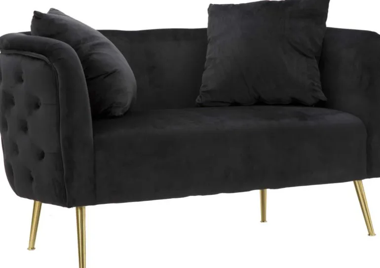 Canapé en tissu Bucarest 127 x 74 x 71 cm (Noir)