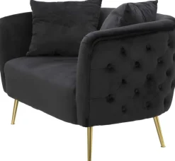 Canapé en tissu Bucarest 127 x 74 x 71 cm (Noir)