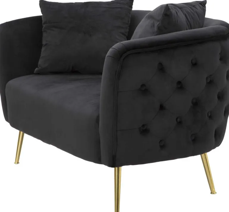 Canapé en tissu Bucarest 127 x 74 x 71 cm (Noir)