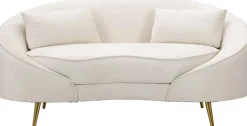 Canapé en tissu 2 places Oslo 148 x 84 x 68 cm (Crème et doré)