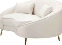 Canapé en tissu 2 places Oslo 148 x 84 x 68 cm (Crème et doré)