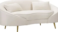 Canapé en tissu 2 places Oslo 148 x 84 x 68 cm (Crème et doré)