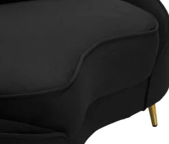 Canapé en tissu 2 places Oslo 148 x 84 x 68 cm (Noir et doré)