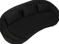 Canapé en tissu 3 places Oslo 185 x 84 x 68 cm (Noir et doré)