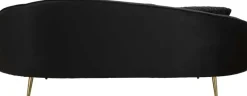 Canapé en tissu 3 places Oslo 185 x 84 x 68 cm (Noir et doré)