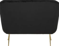 Canapé 2 places en tissu capitonné avec coussins Budapest 130 x 83 x 91 cm (Noir)