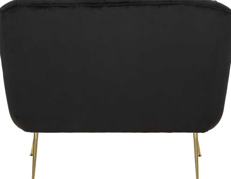 Canapé 2 places en tissu capitonné avec coussins Budapest 130 x 83 x 91 cm (Noir)