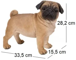 Carlin debout en résine 33 cm