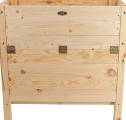 Carré potager avec espace de stockage en pin