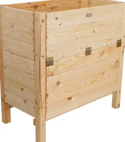 Carré potager avec espace de stockage en pin