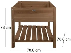 Carré potager en pin teinté sur pieds (Largeur 78 cm)