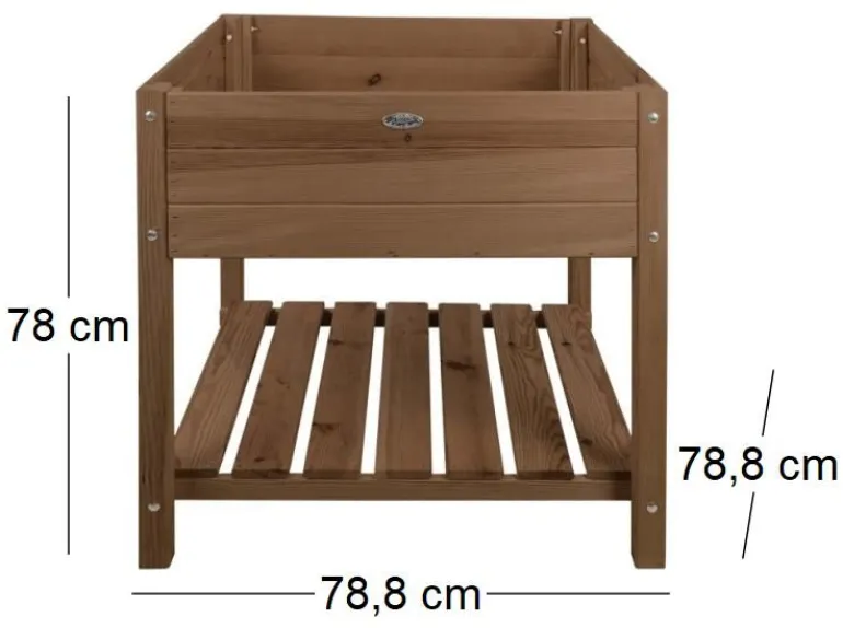 Carré potager en pin teinté sur pieds (Largeur 78 cm)