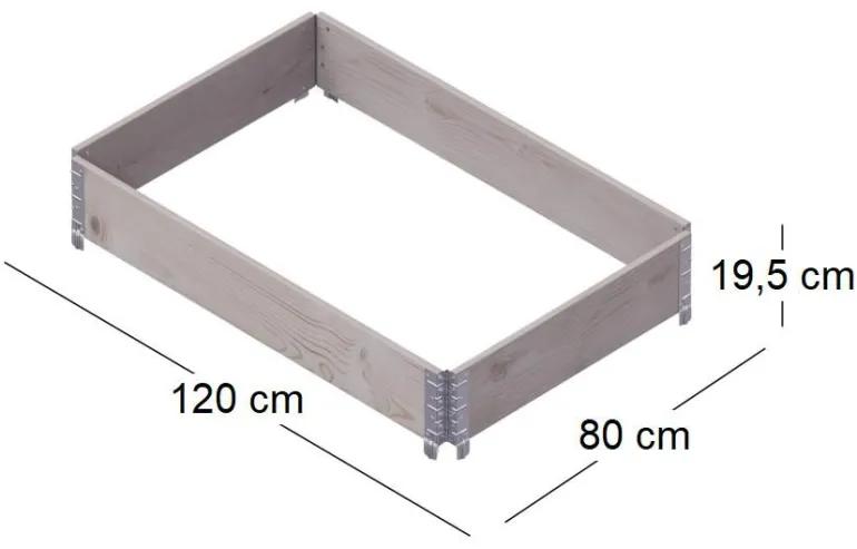 Carré potager Gardenbox 120 x 80 cm (Gris)
