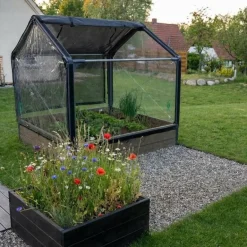 Carré potager premium en mélèze avec serre Siberian