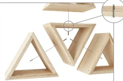 Casier à bouteilles triangulaire en pin Prisma