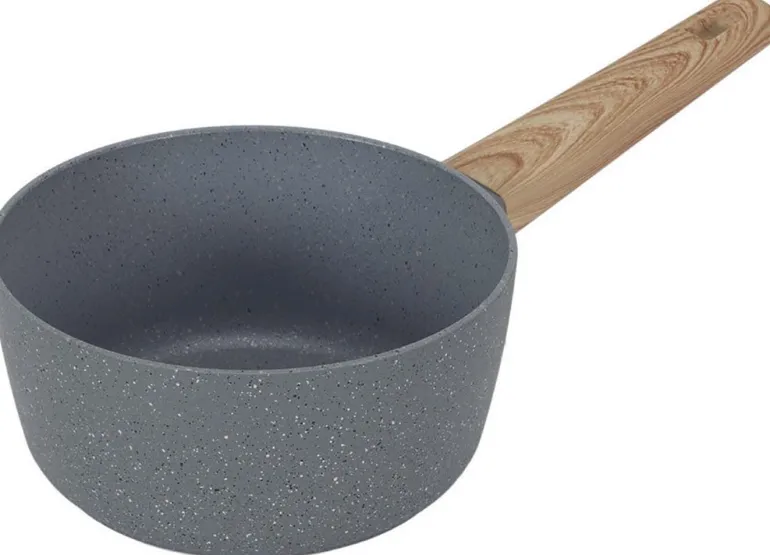 Casserole en aluminium forgé manche effet bois (20 cm)